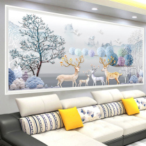 Cross stitch embroidery 2021 new rich elk living room large simple modern Nordic landscape atmosphere full of embroidery