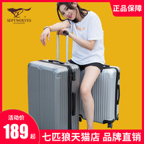 Seven wolves suitcase men and women small 20 inch password box 24 inch case pull bar box universal wheel student suitcase