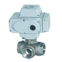 Q915F-16P stainless steel wire button electric three-way ball valve electric ball valve DN15 DN40 DN100