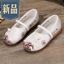 Ethnic style embroidered shoes 6 summer e7 little girl beef tendon soft sole 4 childrens shoes 28 years old 3 girls 5 ethnic style cloth shoes Republic of China