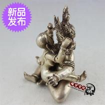 Antique Collection Tibetan Buddhism Tantric Double Buddha Happy Buddha Nibo 0 Er Bronze Buddha Statue of Tibetan Buddhism Buddha Decoration