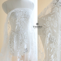 New Lolita Tai Island Wedding Fabric Joker Pastoral Embroidered Cloth 25 Lace Soft Mesh Garment Fabric Tablecloth