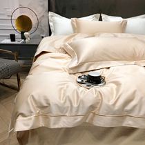 Light luxury 120 long-staple cotton pure cotton four-piece set 100 cotton summer sheets quilt cover bed sheet Simple bedding
