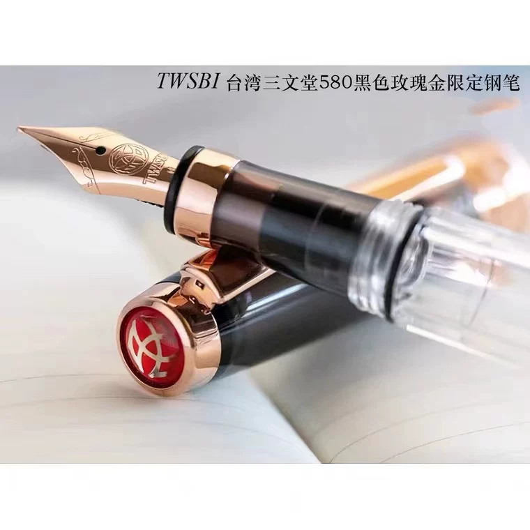 Пишущая ручка Huatian Pen Shop Sanwentang Pen 580 Прозрачная черная розовая золотая ручка женская каллиграфическая ручка поршневая Сделано в Тайване