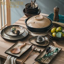 Heistis cutlery set home Jingdezhen ceramic tableware light luxury simple home Japanese dishes