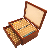 Yihang 2-layer wooden pen box Stationery box Large capacity 20 pens ballpoint pens can be installed in wooden boxes