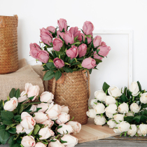 9 heads oil painting simulation rose bouquet Home living room decoration pattern board room Dining room fake flower arrangement silk flower decoration