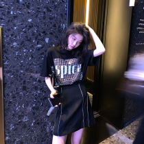 (drag sister T-shirt) Summer home Homemade slim sequin short sleeve T-shirt female design Sensation Little Crowdwear Missing Blouse