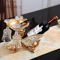 Creative European-style luxury multi-function wine rack living room household diamond-set red wine glass rack wine cabinet decoration ornaments
