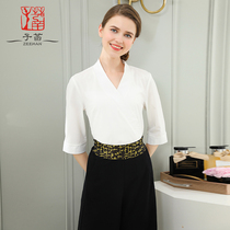 Beauty salon beautician work clothes female Thai Health Center foot bath technician uniform senior club pedicure set 114