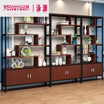 Wrought iron floor bookshelf shelf multi-layer partition Boguze wine cabinet shelf porch tea display rack