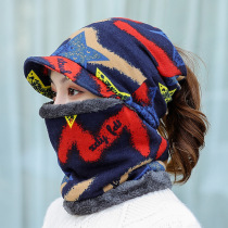 Pentagram Bicyclist Bike Hat Armguard Female Autumn Winter Plus Suede Warm Cover Head Cap Windproof Ear Thickened Duck Tongue Cap