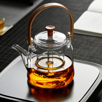 Thickened glass teapot Kettle Teapot High temperature and heat-resistant steam steamer Household electric pottery stove set