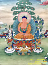 Tibetan Lhasa masters hand-made Thangka Collection boutique Tantric View Tibetan Karma Karma Kagu Western Three Saints