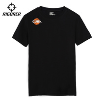 (CUBA sponsor) quasi sports T-shirt short sleeve fitness basketball sports loose round neck DIY printed top