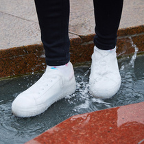 Japanese silicone rain shoe covers for men and women children outdoor travel Rain waterproof transparent elastic non-slip thick wear-resistant bottom