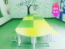 Student Art Desk Childrens Counseling Training Table Combination Painting Table Campus Activity Reading Table Thickened Splice Table