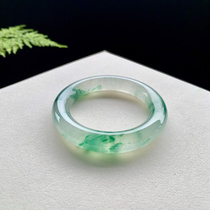 Myanmar natural a goods emerald bracelet ice seed floating green flower round bar clear water bottom color jade bracelet childrens certificate