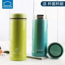 Lock lock thermos cup Stainless steel water cup Student car mens and womens teacup Portable fresh creative simple cup