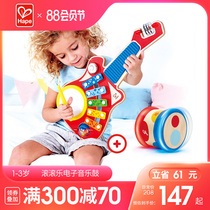 Hape rolling music electronic music drum 6-12-36 months baby hand beat drum Baby educational toy sound and light