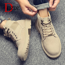 Martin boots male winter gush Inn trend 100 hitch genuine leather tooling boots for casual snowy boots high help boots