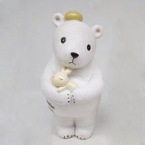 24cm high 14cm wide-Hug rabbit Arctic white bear plaster color painted plaster doll molds latex new hand