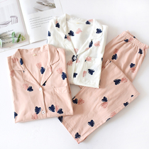 Sleepwear Lady Spring Autumn Money Fall Pure Cotton Long Sleeve Knit Home Clothing Full Cotton Autumn Winter Slim Summer Suit