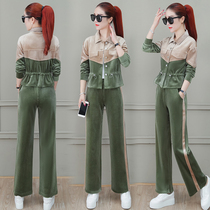 Set women early spring foreign style 2021 new two-piece set temperament fashion strippery small man high wear wear and age reduction