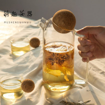 Creative Cloud Foggy Glass Bubble Teapot High Temperature Resistant Day Style Brief Fruit Flower Teapot Suit Home Tea Set Personality