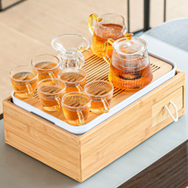 Japanese dry bubble tea tray household tea table bamboo water storage Tea Sea drain kung fu tea set multi-function storage box