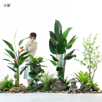 Nordic ins simulation green plant potted plants traveling bananas landscaping plants indoor landscape large floor-to-ceiling window ornaments