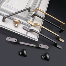 Cabinet door handle wardrobe cupboard drawers Single-hole gold light lavish Nordic modern minimis lengthened black small door handle