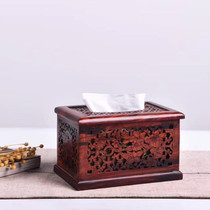 Red sour branch tissue box hollow craft solid wood napkin box home practical collection gift