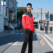 (perspiration thin section) New single Double Number Badminton Suit Jacket Mens Speed Dry Running Sportswear Jacket Jacket