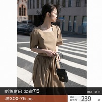 Rui time literary retro in a delicate square collar bubble sleeve foreign-style small shirt truncated coat womens short sleeve p Q