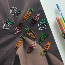 Simulation fruit color metal paper clip Creative paper clip Cute fun alien cartoon sticky note funny clip