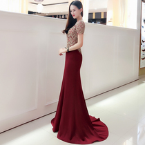 High-end mother-in-law wedding dress happy mother-in-law wedding dress woman dress evening dress female 2022 new banquet noble elegant