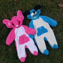 Clearance treatment of the original single autumn and winter Velvet Baby Baby Cotton Hooded cartoon long climbing suit conjoined