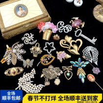 Western antique vintage European and American ins retro jewelry middle-aged orphan exquisite all-match Seiko brooch corsage
