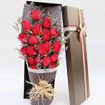 Red rose gift box Hunan Zhuzhou City Horatang Luong Shifeng Shifeng Tianzhou Citys Tongcheng Fresh flower shop Express delivery to the door