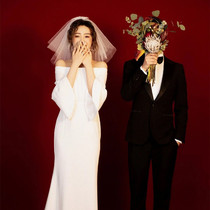 Han style brief about 100 hitch a short piece of fluffy small head yarn bride wedding brigade filming photography for a real wedding photo of a small head yarn