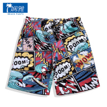 Quick-drying loose beach pants mens tide brand large size thin section seaside vacation couple outfit five-point swimming trunks suit shorts women