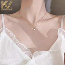 Star Moon necklace female niche light luxury 925 sterling silver ins style simple neck chain design sense choker 2021 New