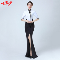 A decade of less improvement of the qipao evening gown 2022 spring new elegant retro youthful temperament high-end one-piece dress