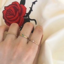 Wash your hands not fade US imports 14K bag gold zircons ring female teen girls heart brief ring ring 100 hitch