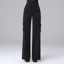 Dambao Roo New Womens Latin Pocket Pants Dance Pants National Mark Dance Pants Dancing Pants Practice Pants Multipocket Dance Pants