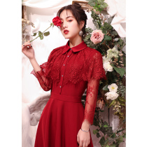 Little toast bride wedding engagement dress dress female dress wine usually wear thin modern