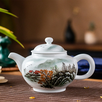 Zippie Mountain National Class Arts and Crafts Liu Pei Bamboo Hand-painted Heat-resistant Teapot Tea Big Capacity