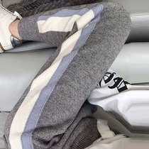 Pregnant Woman Pants Fall Outside Wearing Fashion Thick Knit Casual Harun Pants Autumn Winter Dress Plus Suede Easy Little Foot Long Pants