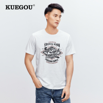 Special price] Male white personality mens clothes tide summer new men printed round-collar short sleeve T-shirt 90049